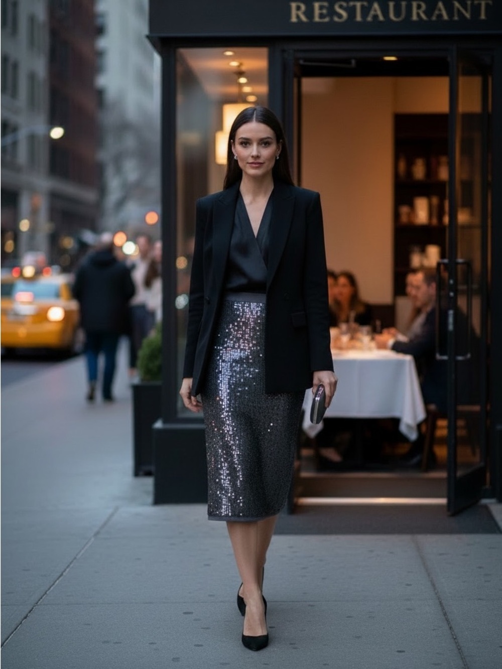 Search for Sanity Black Sequin Pencil Skirt Cocktail XS